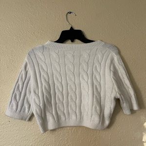 White cropped sweater